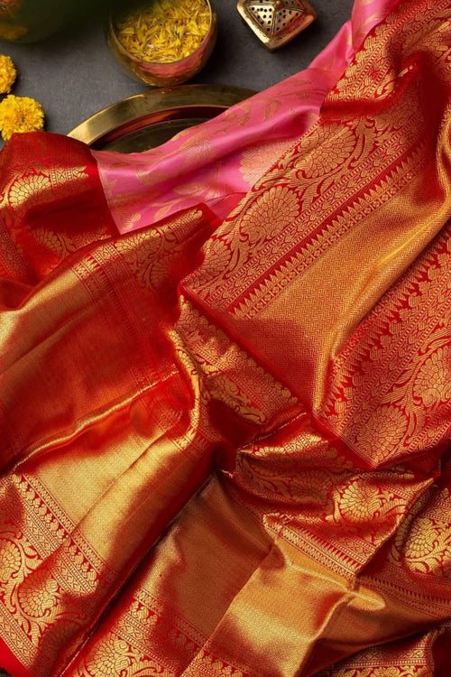 Load image into Gallery viewer, Glowing Pink Soft Banarasi Silk Saree With Beautiful Blouse Piece
