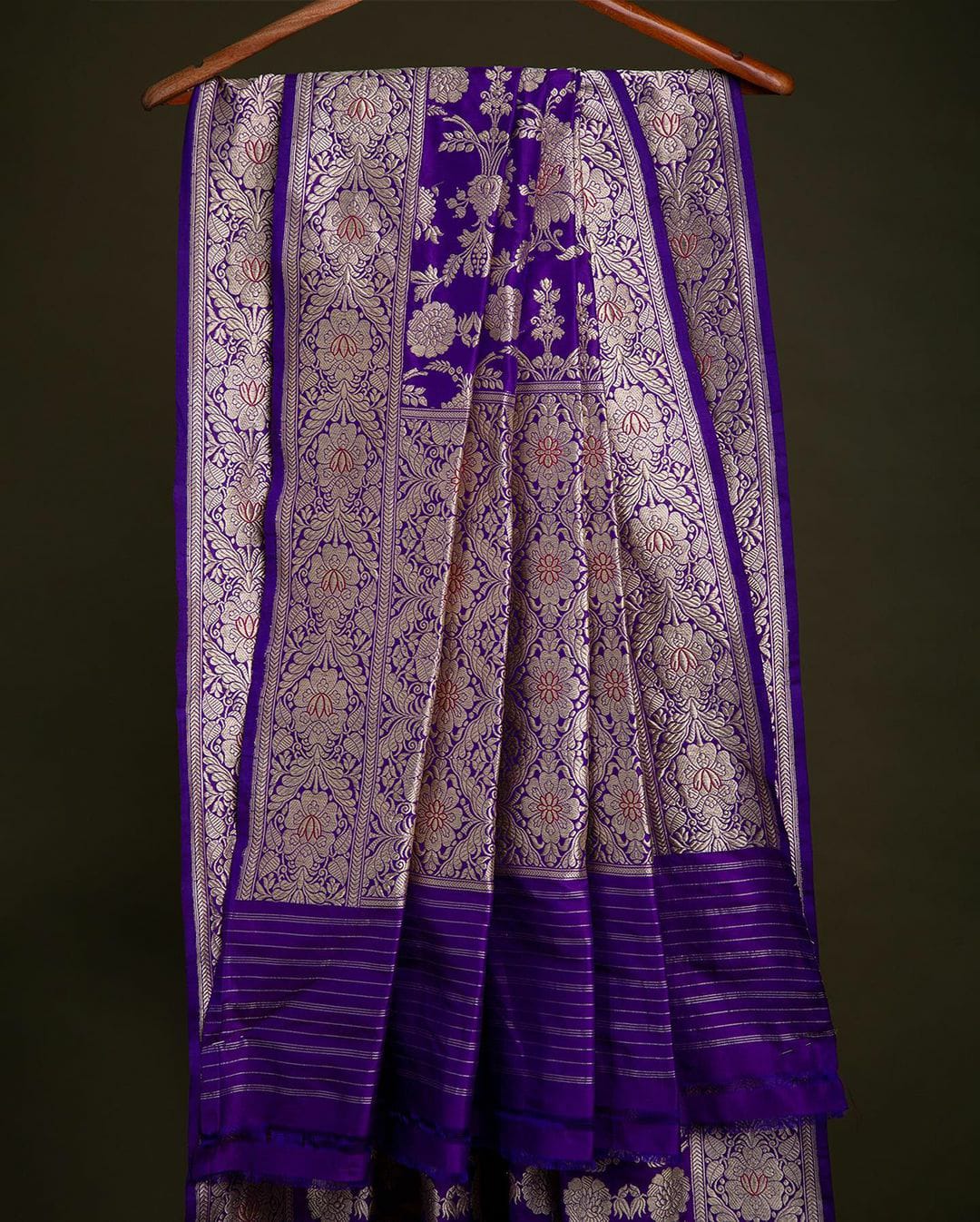 Charming Purple Soft Banarasi Silk Saree With Pretty Blouse Piece