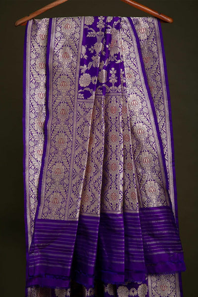 Charming Purple Soft Banarasi Silk Saree With Pretty Blouse Piece