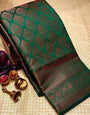 Scintilla Green Soft Silk Saree With Confounding Blouse Piece