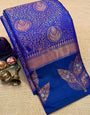 Tremendous Royal Blue Soft Silk Saree With Murmurous Blouse Piece