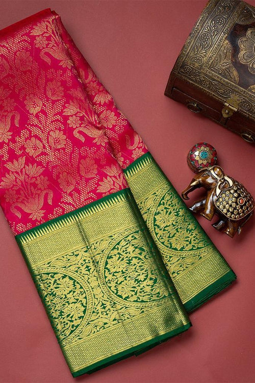 Load image into Gallery viewer, Assemblage Dark Pink Soft Banarasi Silk Saree With Demesne Two Blouse Piece
