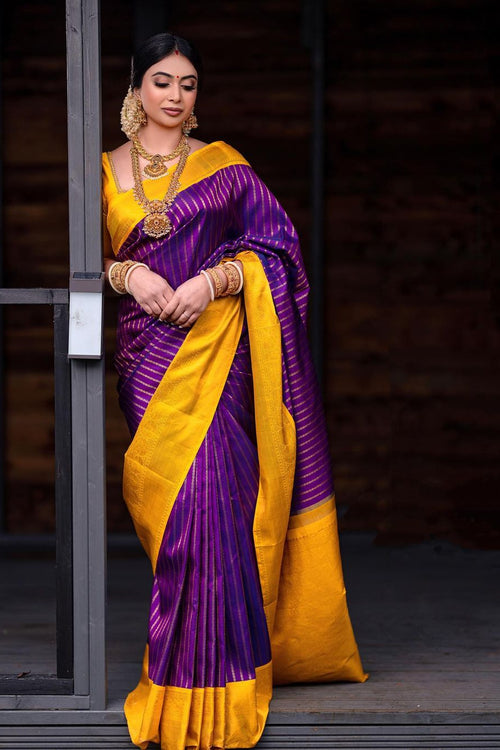 Buy Jayanti Reddy Embroidered Dark Purple Raw Silk Saree With Stitched  Blouse (Set Of 2) online