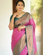 Marvellous Dark Pink Soft Silk Saree With Girlish Blouse Piece