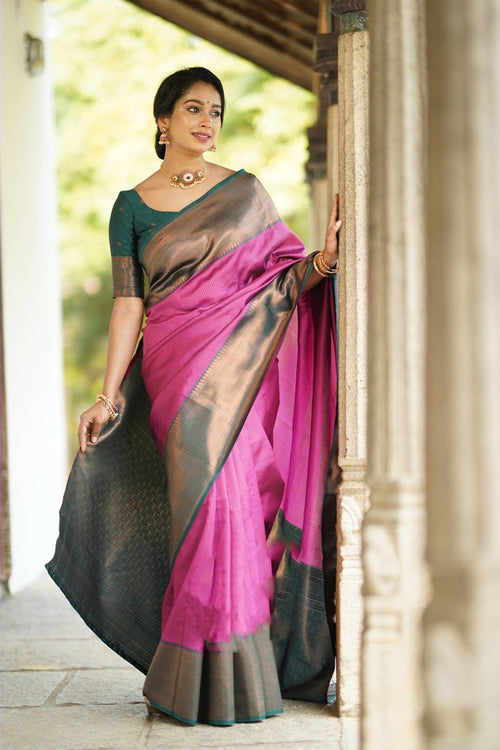 Load image into Gallery viewer, Marvellous Dark Pink Soft Silk Saree With Girlish Blouse Piece
