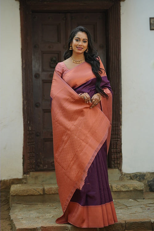 Load image into Gallery viewer, Lovely Purple Soft Silk Saree With Wonderful Blouse Piece
