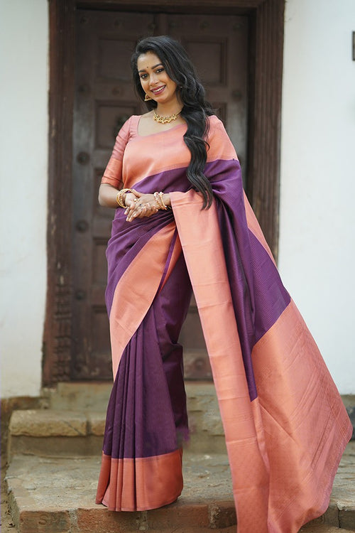 Load image into Gallery viewer, Lovely Purple Soft Silk Saree With Wonderful Blouse Piece
