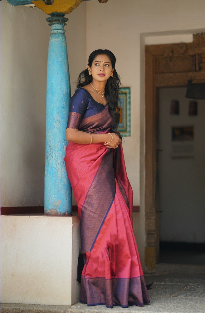 Attractive Tomato Soft Silk Saree With Capricious Blouse Piece