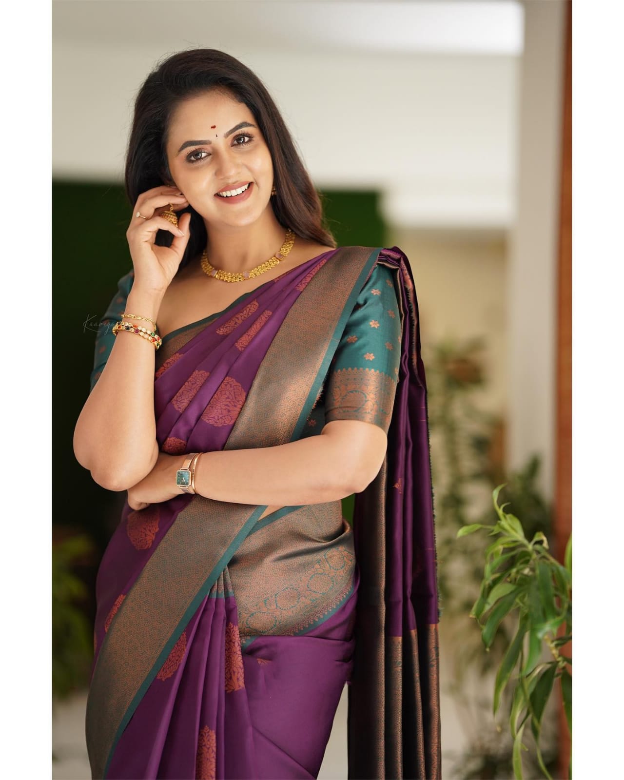 Felicitous Purple Soft Silk Saree With Imaginative Blouse Piece