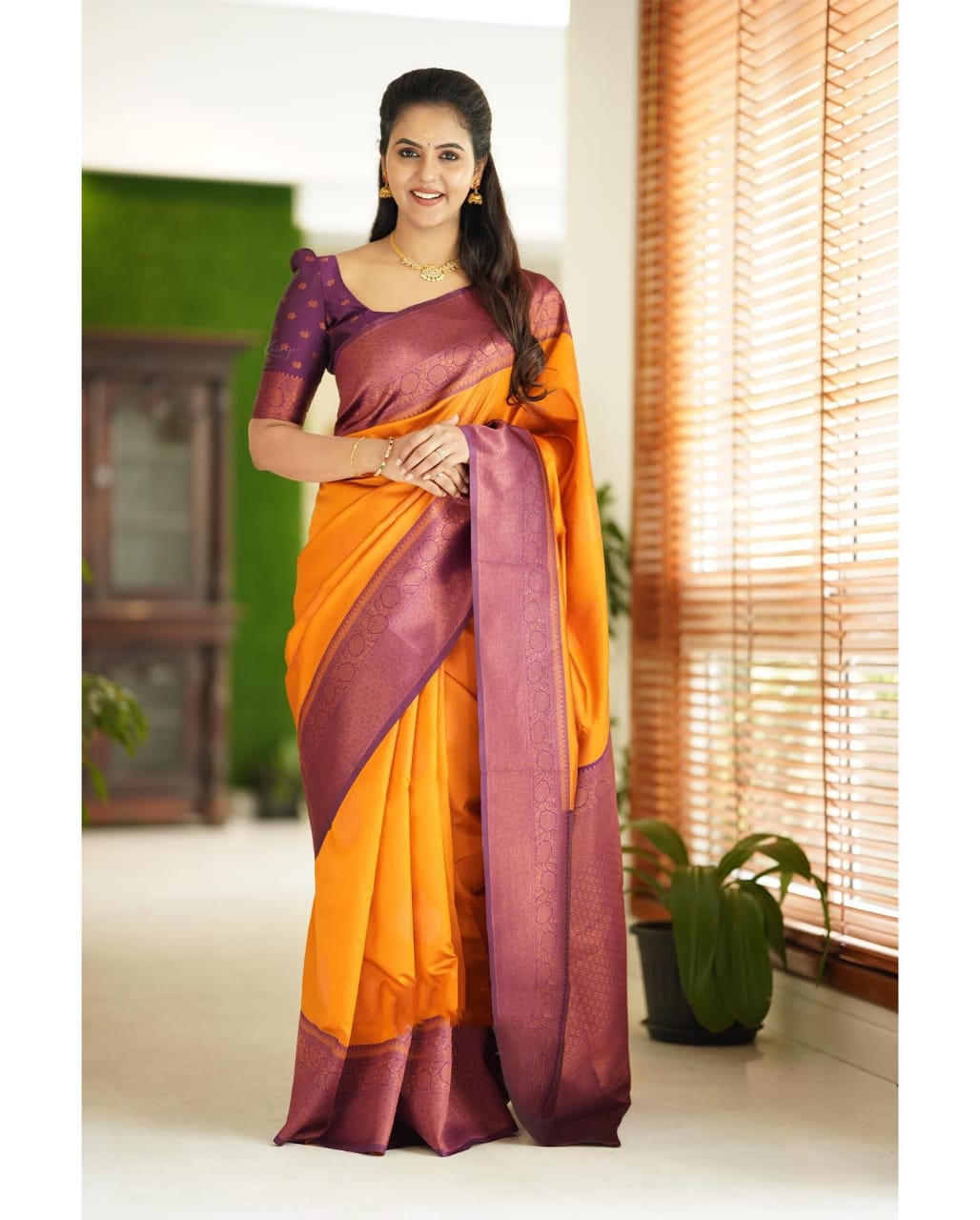 Seraglio Yellow Soft Silk Saree With Engaging Blouse Piece