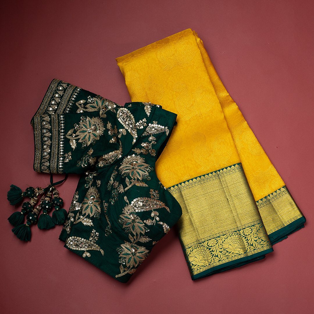 Blissful Yellow Soft Banarasi Silk Saree With Flattering Two Blouse Piece