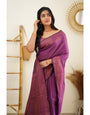 Redolent Purple Soft Silk Saree With Gratifying Blouse Piece