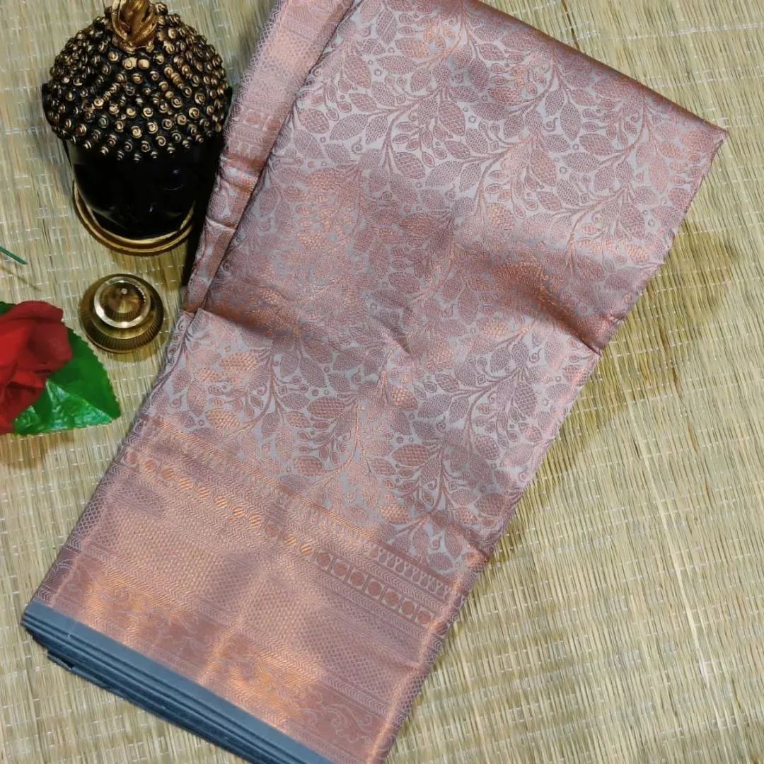 Vibrant Beige Soft Banarasi Silk Saree With Glowing Blouse Piece