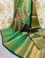 Wonderful Green Soft Banarasi Silk Saree With Quintessential Blouse Piece
