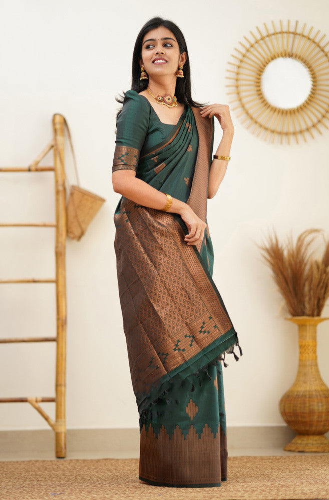 Buy PT'Z Women's Kanjeevaram Soft Silk Saree With Blouse Piece Online at  Best Prices in India - JioMart.