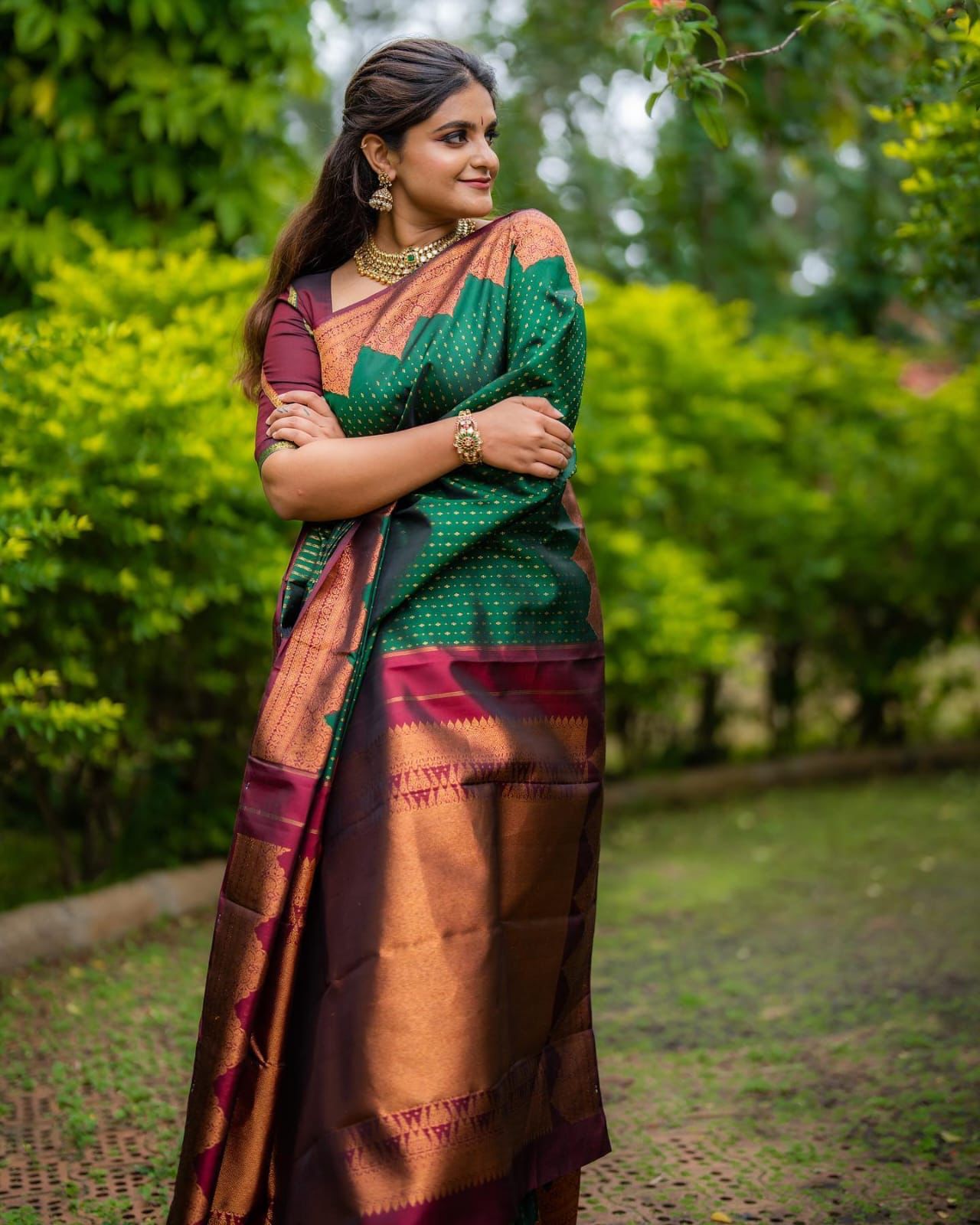 Incomparable Green Soft Silk Saree with Serendipity Blouse Piece