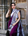 Glorious Purple Soft Banarasi Silk Saree With Glowing Blouse Piece