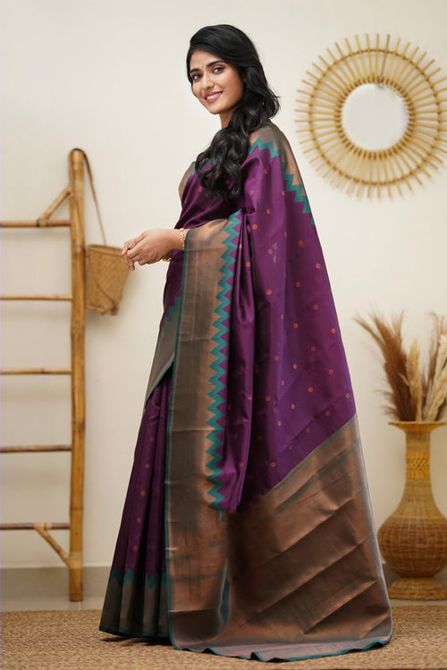 Load image into Gallery viewer, Beautiful Purple Soft Banarasi Silk Saree With Pleasant Blouse Piece
