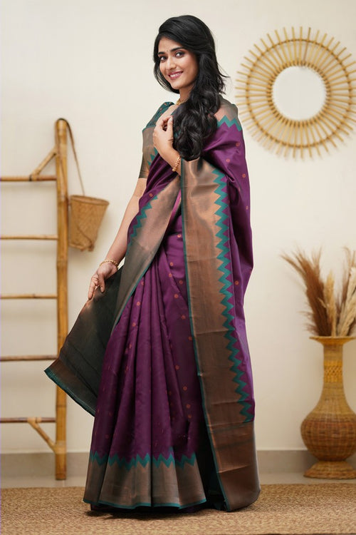 Load image into Gallery viewer, Beautiful Purple Soft Banarasi Silk Saree With Pleasant Blouse Piece
